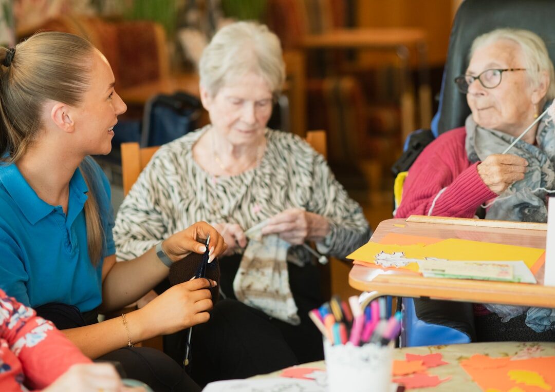 volunteers helping seniors