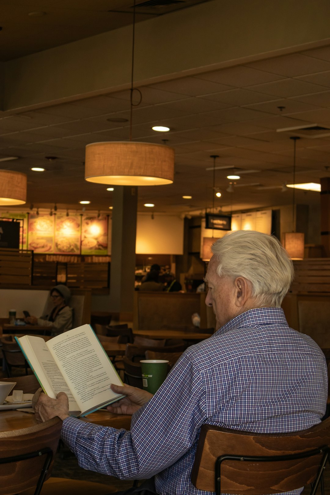 senior man with open book
