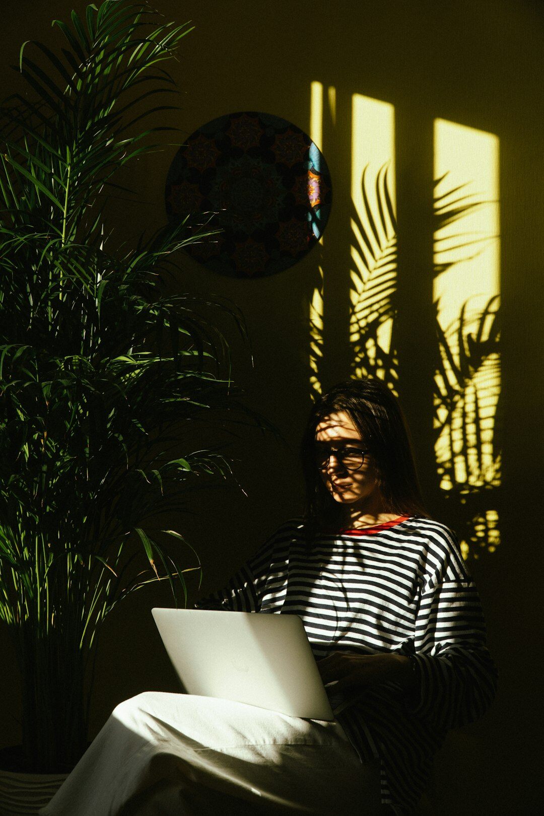 senior woman using computer